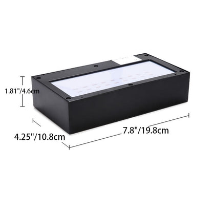Modern Simplicity Rectangular Aluminum Up And Down Illuminated LED Solar Wall Sconce Lamp For Outdoor Patio