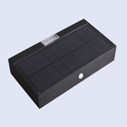 Modern Simplicity Rectangular Aluminum Up And Down Illuminated LED Solar Wall Sconce Lamp For Outdoor Patio