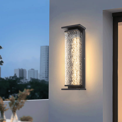 Contemporary Industrial Stainless Steel Crack Shade Cuboid LED Solar Outdoor Wall Sconce Lamp For Garden