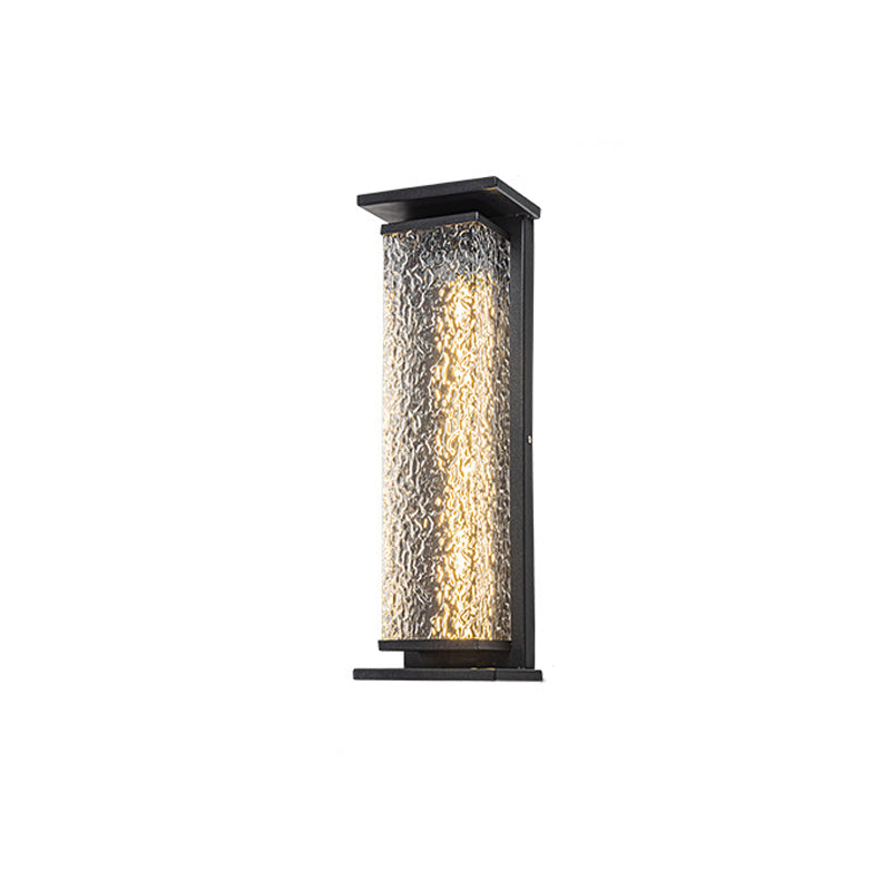 Contemporary Industrial Stainless Steel Crack Shade Cuboid LED Solar Outdoor Wall Sconce Lamp For Garden