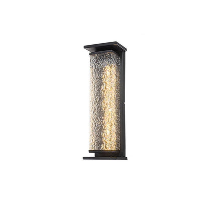 Contemporary Industrial Stainless Steel Crack Shade Cuboid LED Solar Outdoor Wall Sconce Lamp For Garden