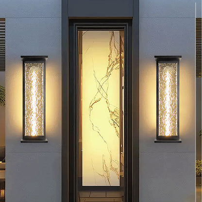 Contemporary Industrial Stainless Steel Crack Shade Cuboid LED Solar Outdoor Wall Sconce Lamp For Garden
