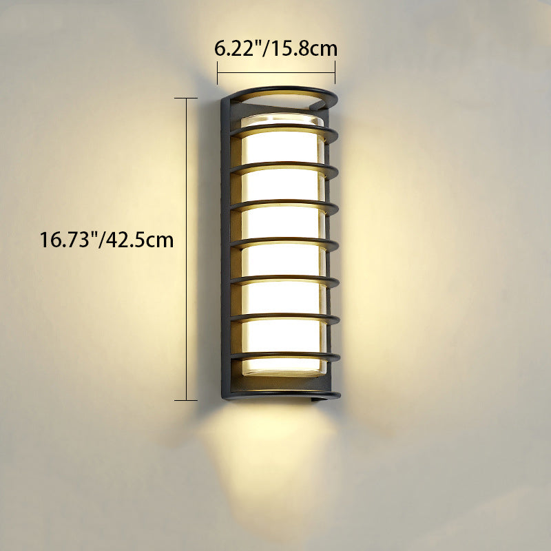 屋外パティオ用現代工業用アルミアクリルシリンダーLED防水壁取り付け用燭台ランプ