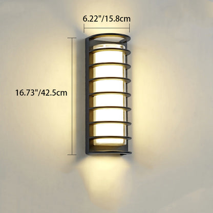 屋外パティオ用現代工業用アルミアクリルシリンダーLED防水壁取り付け用燭台ランプ
