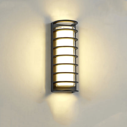屋外パティオ用現代工業用アルミアクリルシリンダーLED防水壁取り付け用燭台ランプ