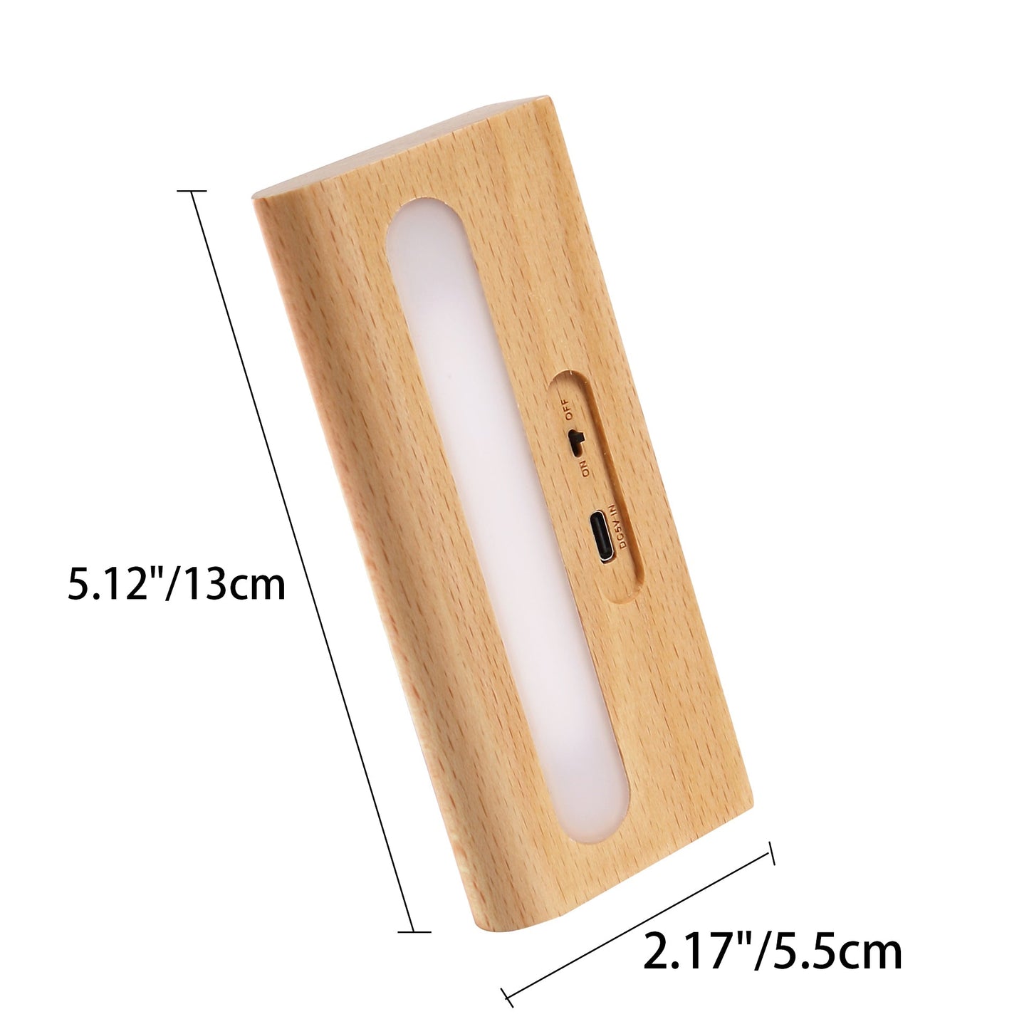 Contemporary Simplicity Solid Wood Rectangular LED Solar Wall Sconce Lamp For Outdoor Patio
