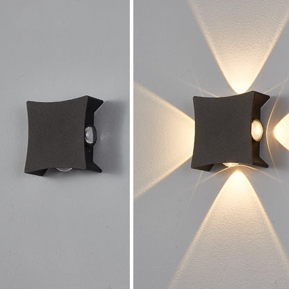 Contemporary Industrial Aluminum Square LED Waterproof Outdoor Wall Sconce Lamp For Garden