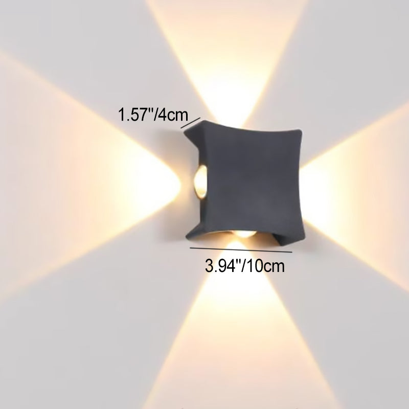 Contemporary Industrial Aluminum Square LED Waterproof Outdoor Wall Sconce Lamp For Garden