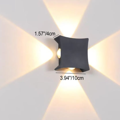 Contemporary Industrial Aluminum Square LED Waterproof Outdoor Wall Sconce Lamp For Garden