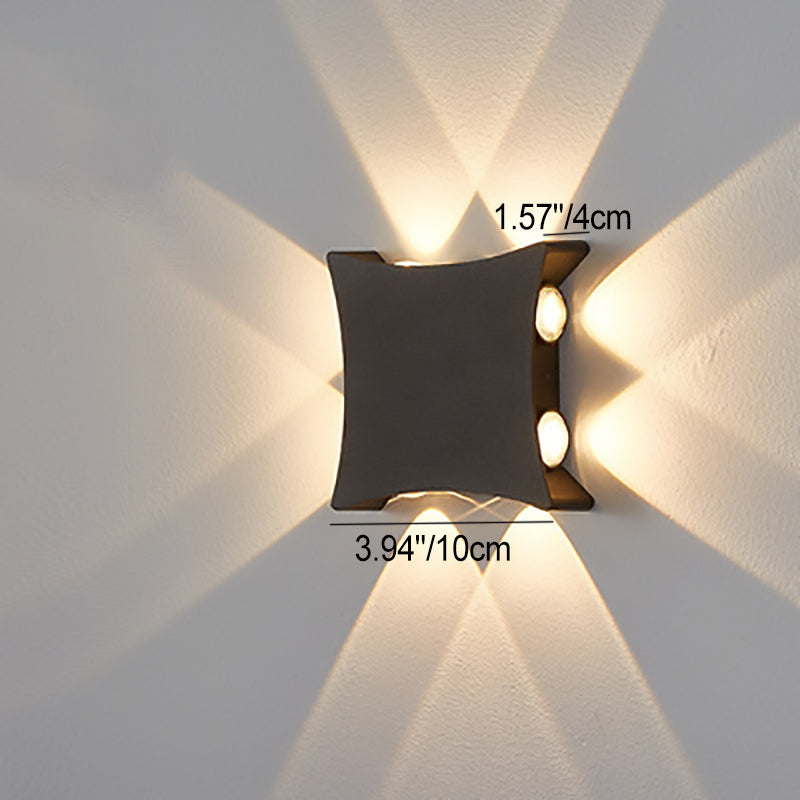 Contemporary Industrial Aluminum Square LED Waterproof Outdoor Wall Sconce Lamp For Garden