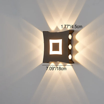 Contemporary Industrial Aluminum Square LED Waterproof Outdoor Wall Sconce Lamp For Garden