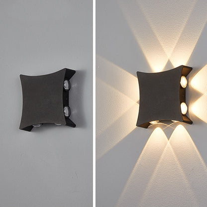 Contemporary Industrial Aluminum Square LED Waterproof Outdoor Wall Sconce Lamp For Garden