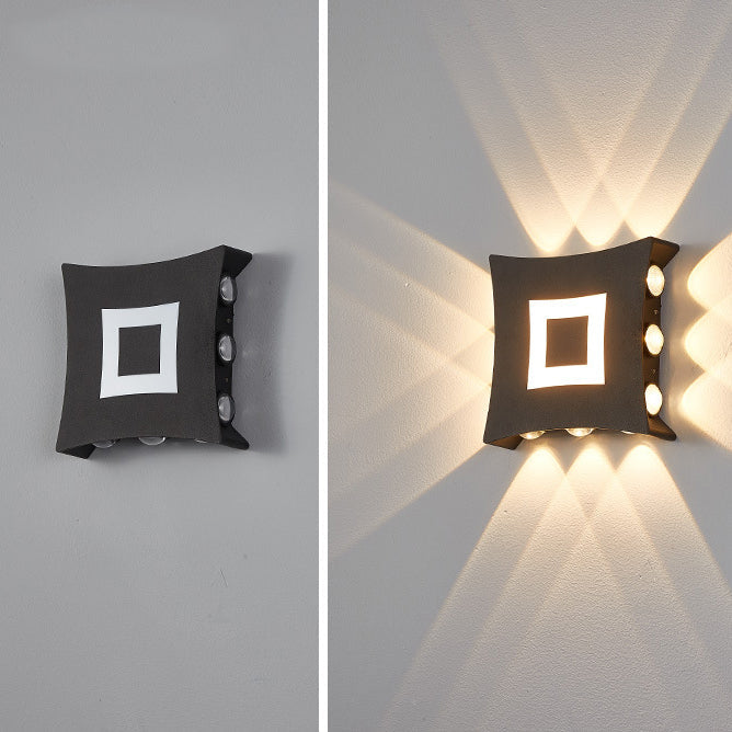 Contemporary Industrial Aluminum Square LED Waterproof Outdoor Wall Sconce Lamp For Garden