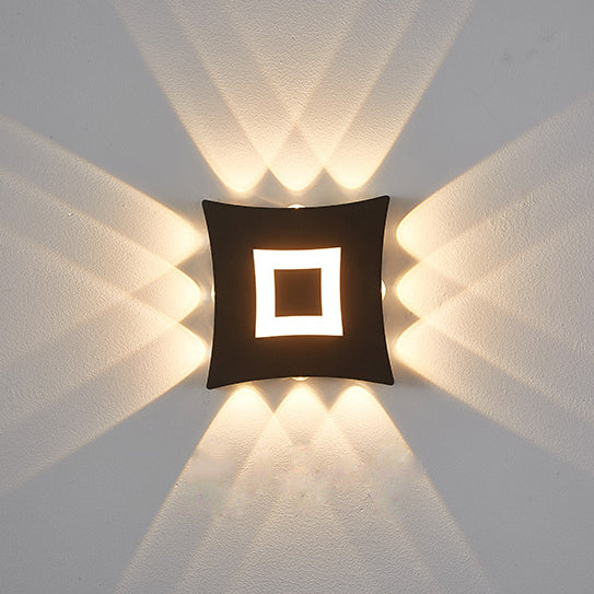 Contemporary Industrial Aluminum Square LED Waterproof Outdoor Wall Sconce Lamp For Garden