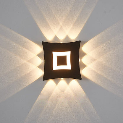 Contemporary Industrial Aluminum Square LED Waterproof Outdoor Wall Sconce Lamp For Garden