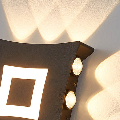 Contemporary Industrial Aluminum Square LED Waterproof Outdoor Wall Sconce Lamp For Garden