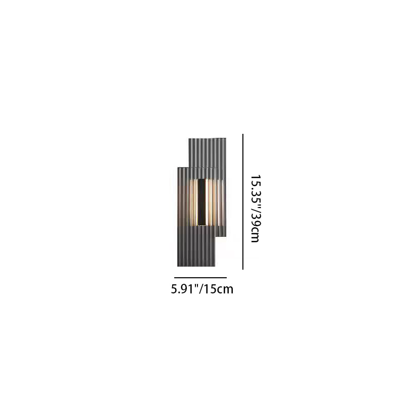 Contemporary Scandinavian Geometric Rectangular Iron Vertical Glass LED Wall Sconce Lamp For Living Room