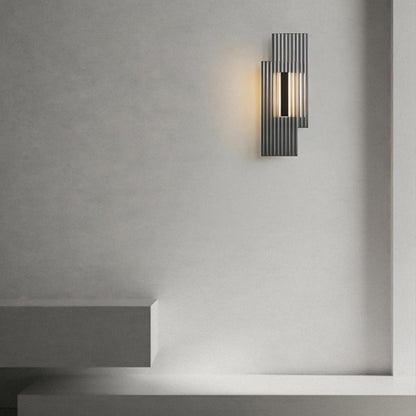 Contemporary Scandinavian Geometric Rectangular Iron Vertical Glass LED Wall Sconce Lamp For Living Room
