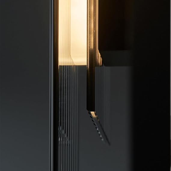 Contemporary Scandinavian Geometric Rectangular Iron Vertical Glass LED Wall Sconce Lamp For Living Room