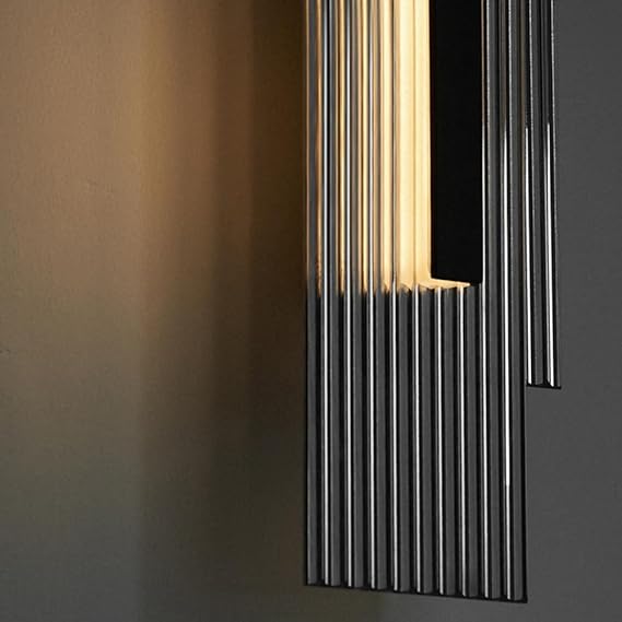 Contemporary Scandinavian Geometric Rectangular Iron Vertical Glass LED Wall Sconce Lamp For Living Room