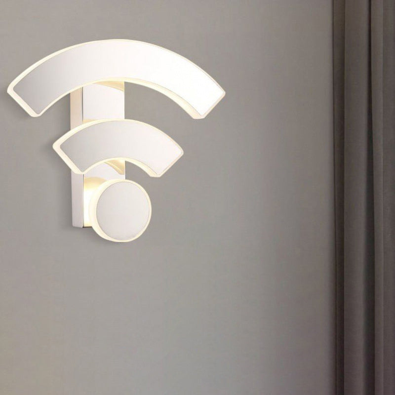 Contemporary Creative Stainless Steel WIFI Acrylic Shade LED Wall Sconce Lamp For Living Room
