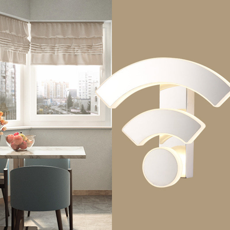 Contemporary Creative Stainless Steel WIFI Acrylic Shade LED Wall Sconce Lamp For Living Room