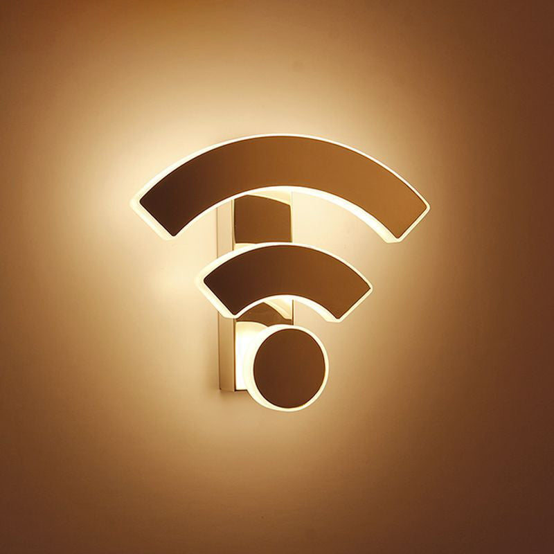 Contemporary Creative Stainless Steel WIFI Acrylic Shade LED Wall Sconce Lamp For Living Room
