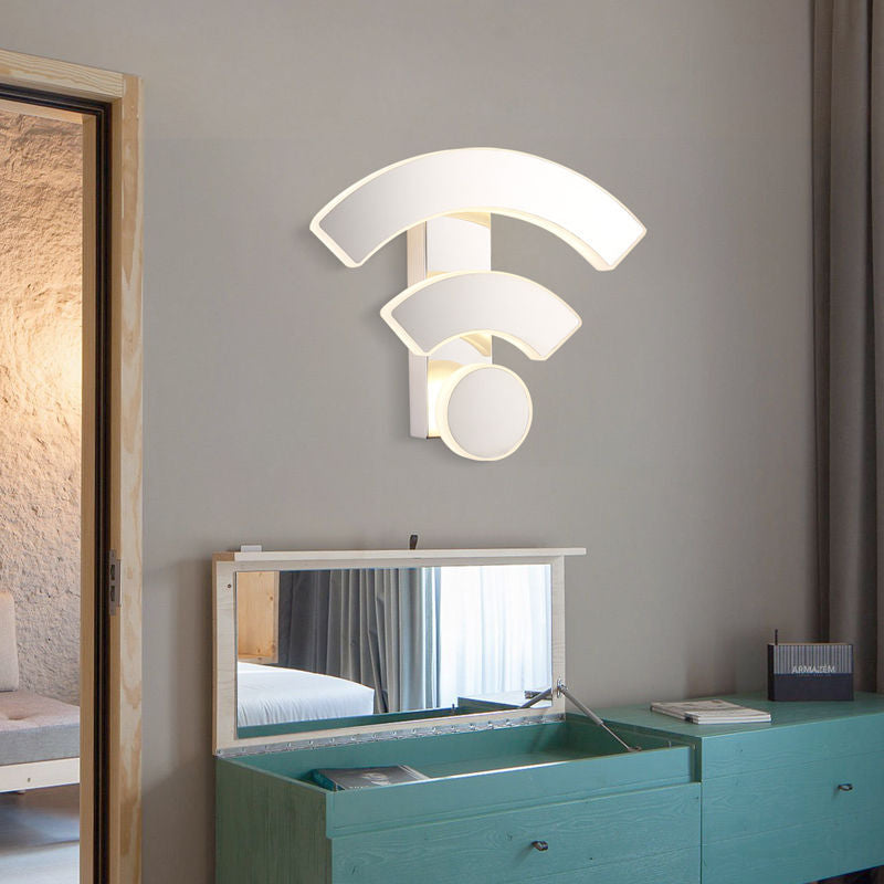 Contemporary Creative Stainless Steel WIFI Acrylic Shade LED Wall Sconce Lamp For Living Room