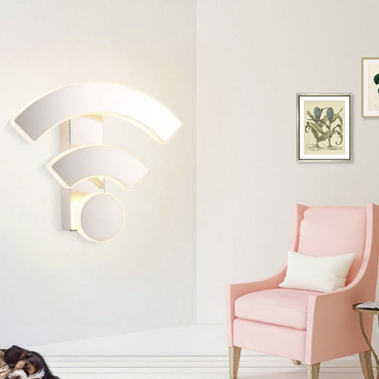 Contemporary Creative Stainless Steel WIFI Acrylic Shade LED Wall Sconce Lamp For Living Room