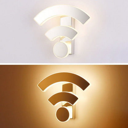 Contemporary Creative Stainless Steel WIFI Acrylic Shade LED Wall Sconce Lamp For Living Room