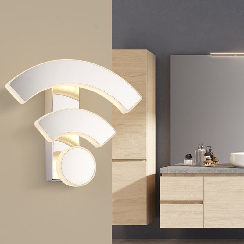 Contemporary Creative Stainless Steel WIFI Acrylic Shade LED Wall Sconce Lamp For Living Room