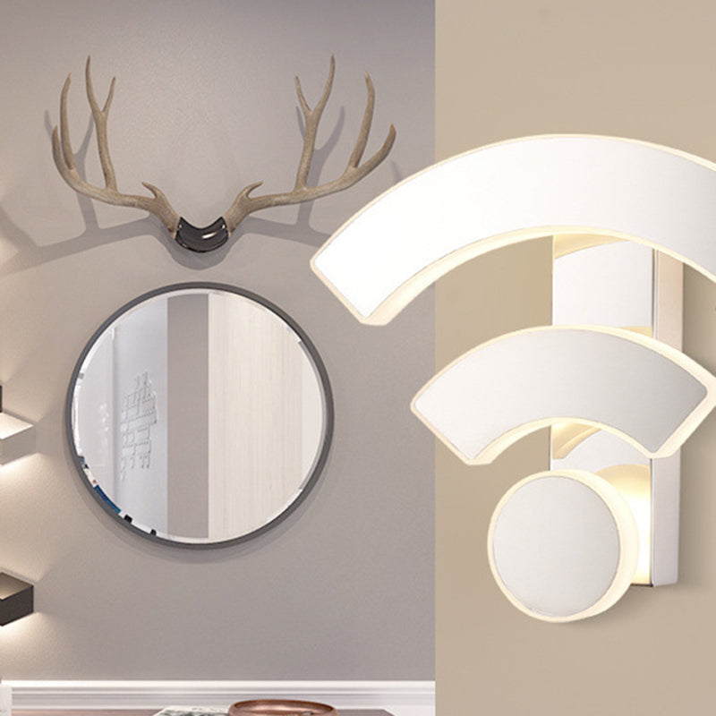 Contemporary Creative Stainless Steel WIFI Acrylic Shade LED Wall Sconce Lamp For Living Room