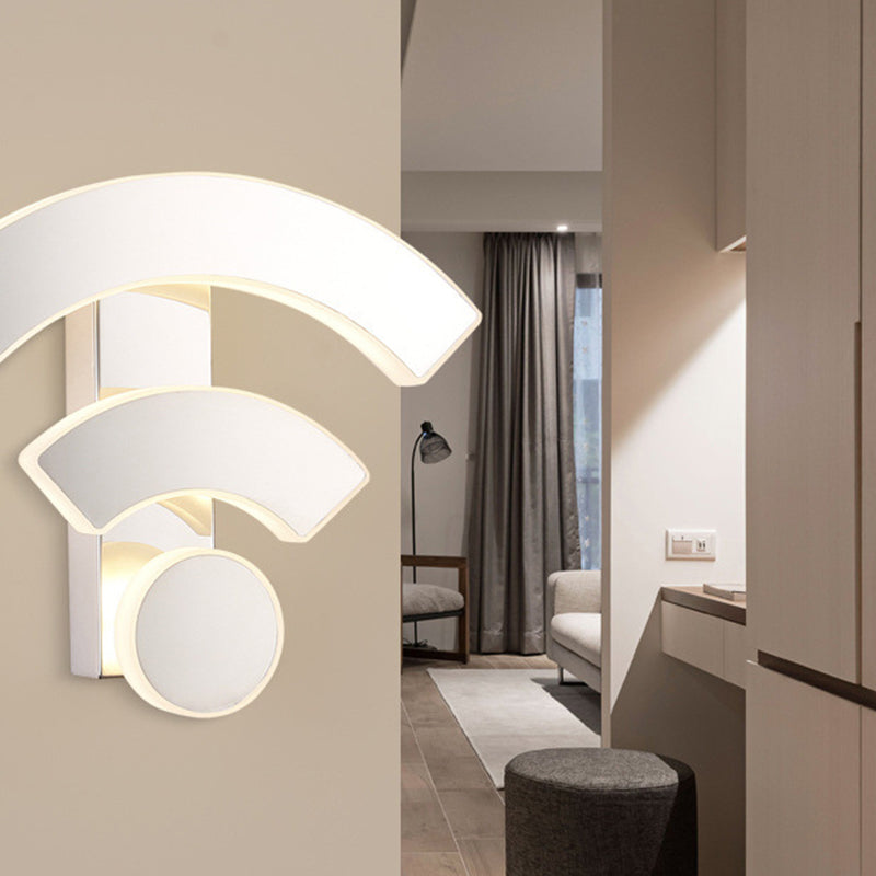 Contemporary Creative Stainless Steel WIFI Acrylic Shade LED Wall Sconce Lamp For Living Room