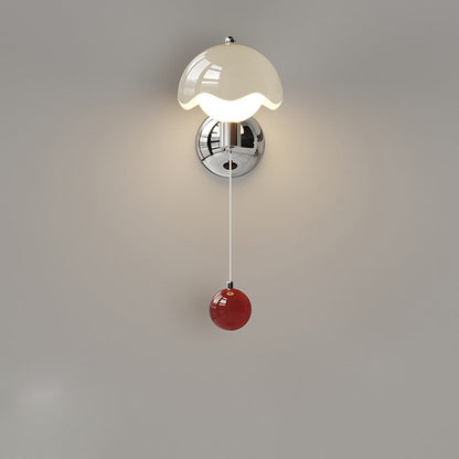 Traditional French Cream Iron Eggshell PE Globe Shade LED Wall Sconce Lamp For Living Room