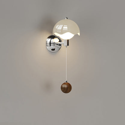 Traditional French Cream Iron Eggshell PE Globe Shade LED Wall Sconce Lamp For Living Room