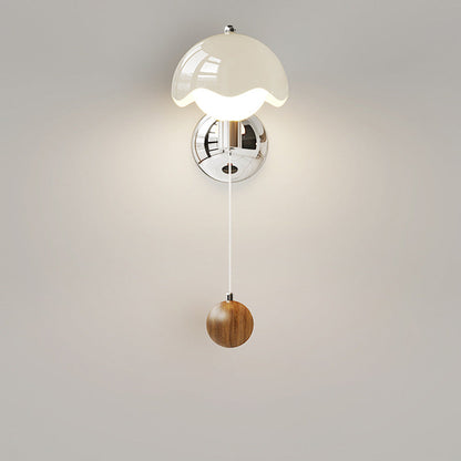 Traditional French Cream Iron Eggshell PE Globe Shade LED Wall Sconce Lamp For Living Room