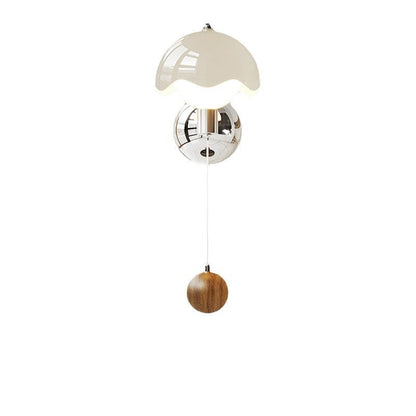 Traditional French Cream Iron Eggshell PE Globe Shade LED Wall Sconce Lamp For Living Room