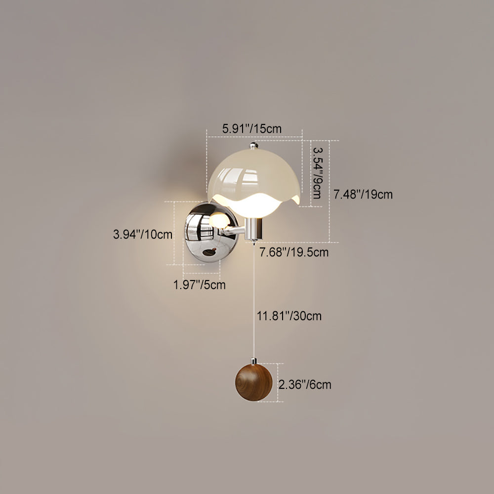 Traditional French Cream Iron Eggshell PE Globe Shade LED Wall Sconce Lamp For Living Room