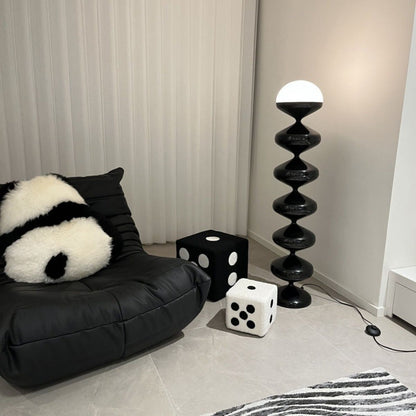 Traditional French Gourd Iron Acrylic 1-Light Standing Floor Lamp For Living Room