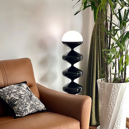 Traditional French Gourd Iron Acrylic 1-Light Standing Floor Lamp For Living Room
