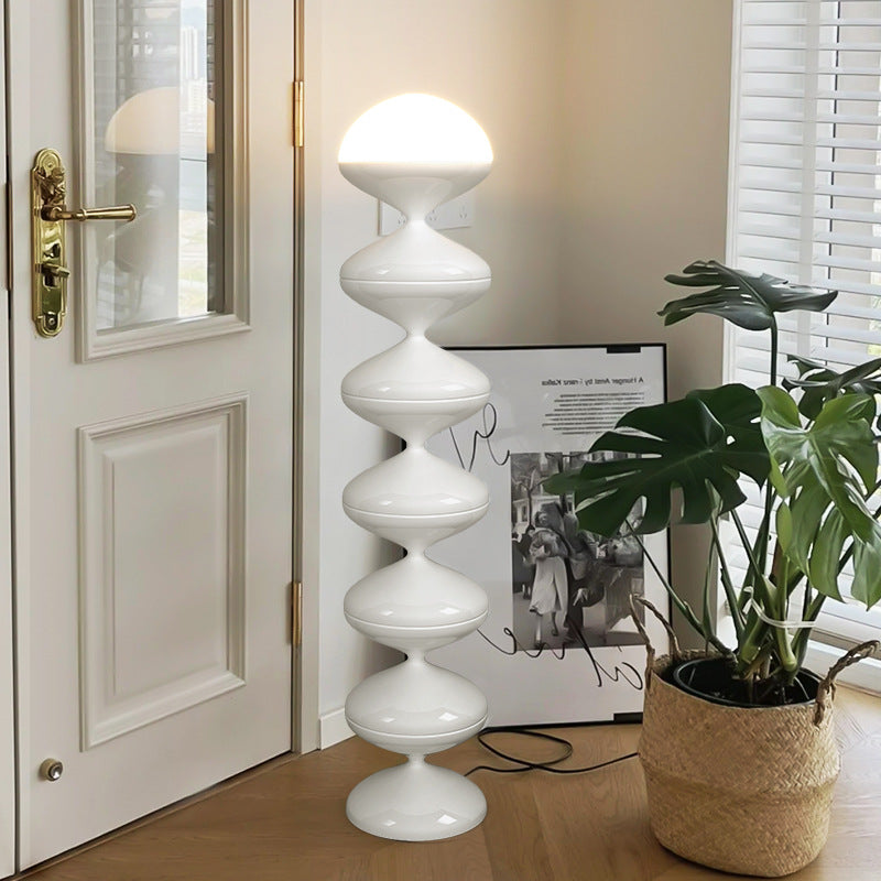Traditional French Gourd Iron Acrylic 1-Light Standing Floor Lamp For Living Room