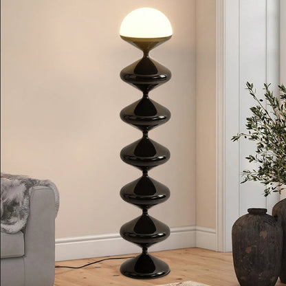 Traditional French Gourd Iron Acrylic 1-Light Standing Floor Lamp For Living Room