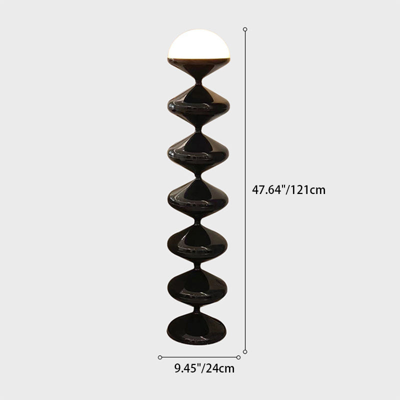Traditional French Gourd Iron Acrylic 1-Light Standing Floor Lamp For Living Room
