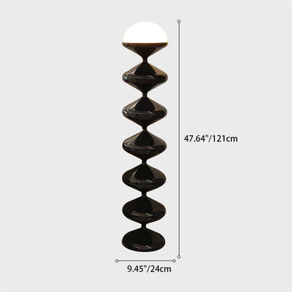 Traditional French Gourd Iron Acrylic 1-Light Standing Floor Lamp For Living Room