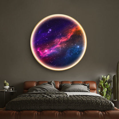 Contemporary Simplicity Starry Sky Moon Aluminum Round LED Wall Sconce Lamp For Living Room
