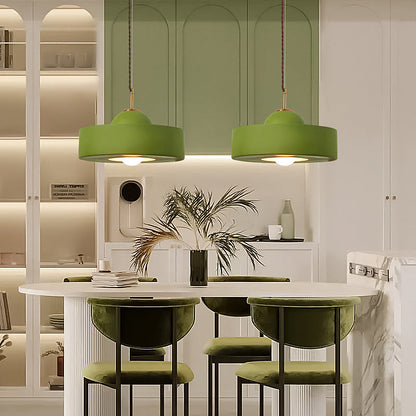 Contemporary Scandinavian Iron Resin Round 1-Light Pendant Light For Living Room