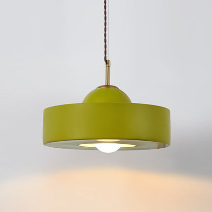 Contemporary Scandinavian Iron Resin Round 1-Light Pendant Light For Living Room