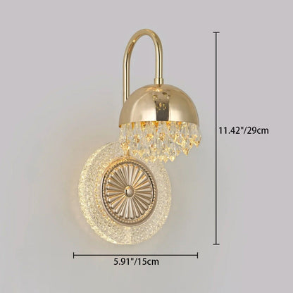 Contemporary Luxury Round Crystal Acrylic LED Wall Sconce Lamp For Living Room