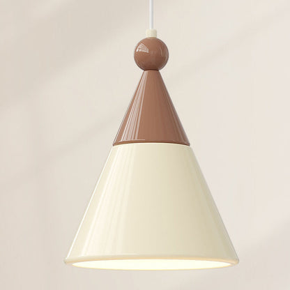 Contemporary Nordic Hardware Resin Conical 1-Light Pendant Light For Bedroom