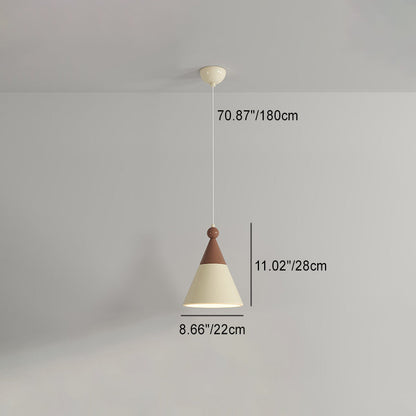 Contemporary Nordic Hardware Resin Conical 1-Light Pendant Light For Bedroom